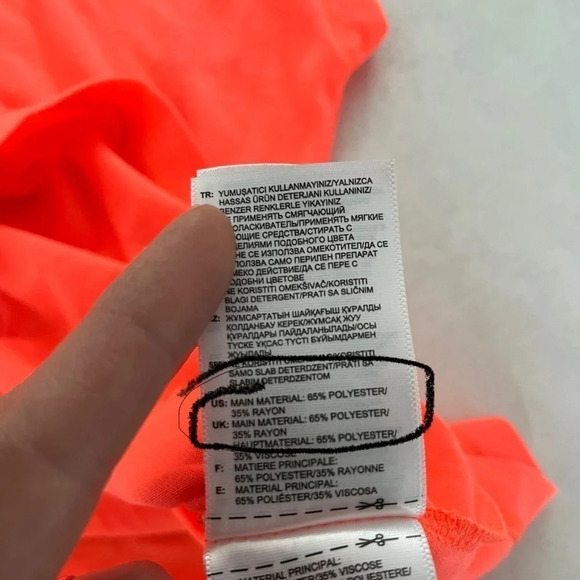 Reebok/ Supremium tee Speedwick/ Neon orange/ Size US XS - Picture 5 of 8